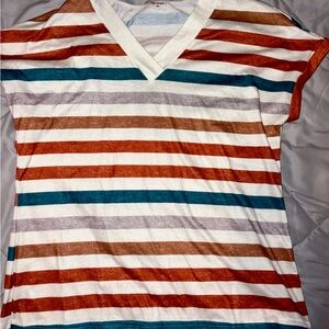 Striped V-Neck T-Shirt